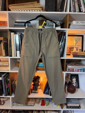 academy brand Men's Casual Elastic-Waist Khaki green Pants